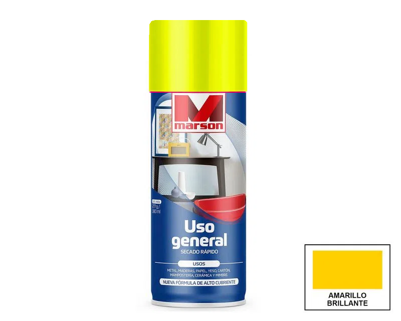 Pintura Spray Acrílica Super Color Amarillo 350 ml Uso General