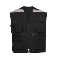 Chaleco Geólogo Negro Multibolsillos con Cintas Reflectantes