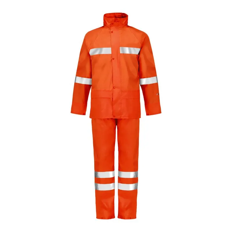 TRAJE AGUA PU AMARILLO FLUOR CON CINTA REFLECTANTE