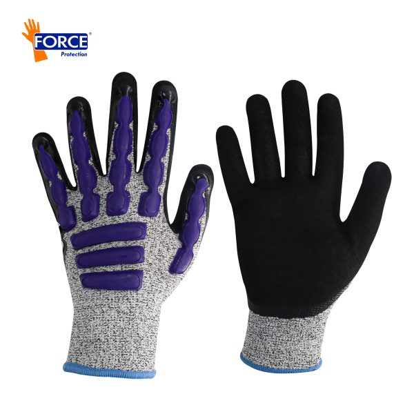 Guante Multiprotec IMPACT L-9100 , resistente al corte (CUT 5), palma nitrilo