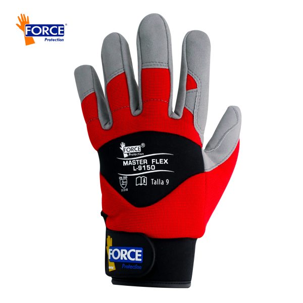 L-9150-DORSO guante Master Flex L-9150, rojo, atenuador de vibración, talla estándar