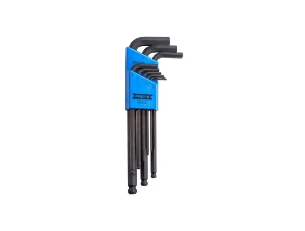JUEGO DE LLAVES HEXAGONALES METRICAS CON PUNTA ESFERICA DE 1,5MM A 10MM 9 PZAS. PROTO