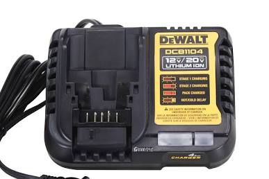 Cargador de Baterías DeWalt 4 A 12V/20V MAX DCB1104