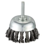 Grata / Cepillo Copa Cónica de Acero Trenzado Makita 63 mm (2-1/2") con Vástago de 1/4" / 6 mm (D-73798)